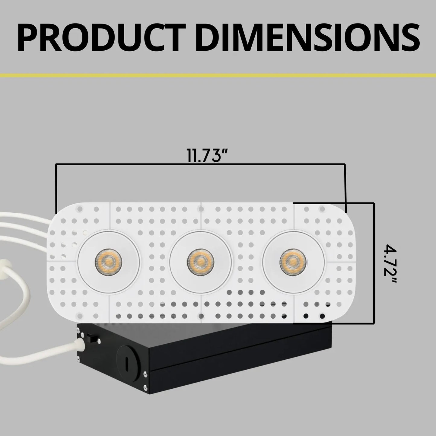P-7378 1.5 Inch Trimless 3 Head Round White HO, 45W, 3300 Lumens, 5CCT Recessed Light