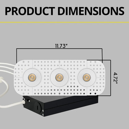 P-7378 1.5 Inch Trimless 3 Head Round White HO, 45W, 3300 Lumens, 5CCT Recessed Light