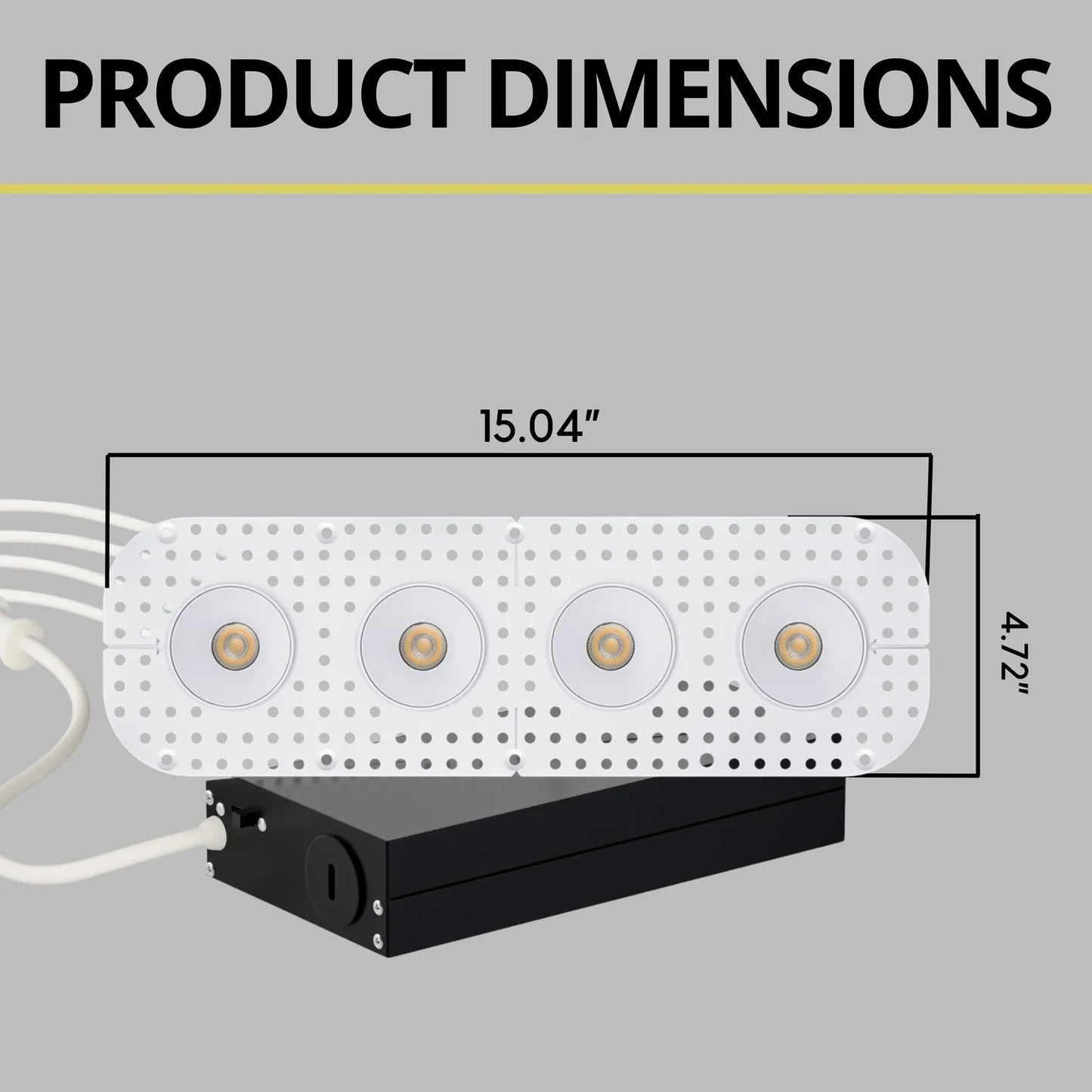 P-7379 1.5 Inch Trimless 4 Head Round White HO, 60W, 4400 Lumens, 5CCT Recessed Light
