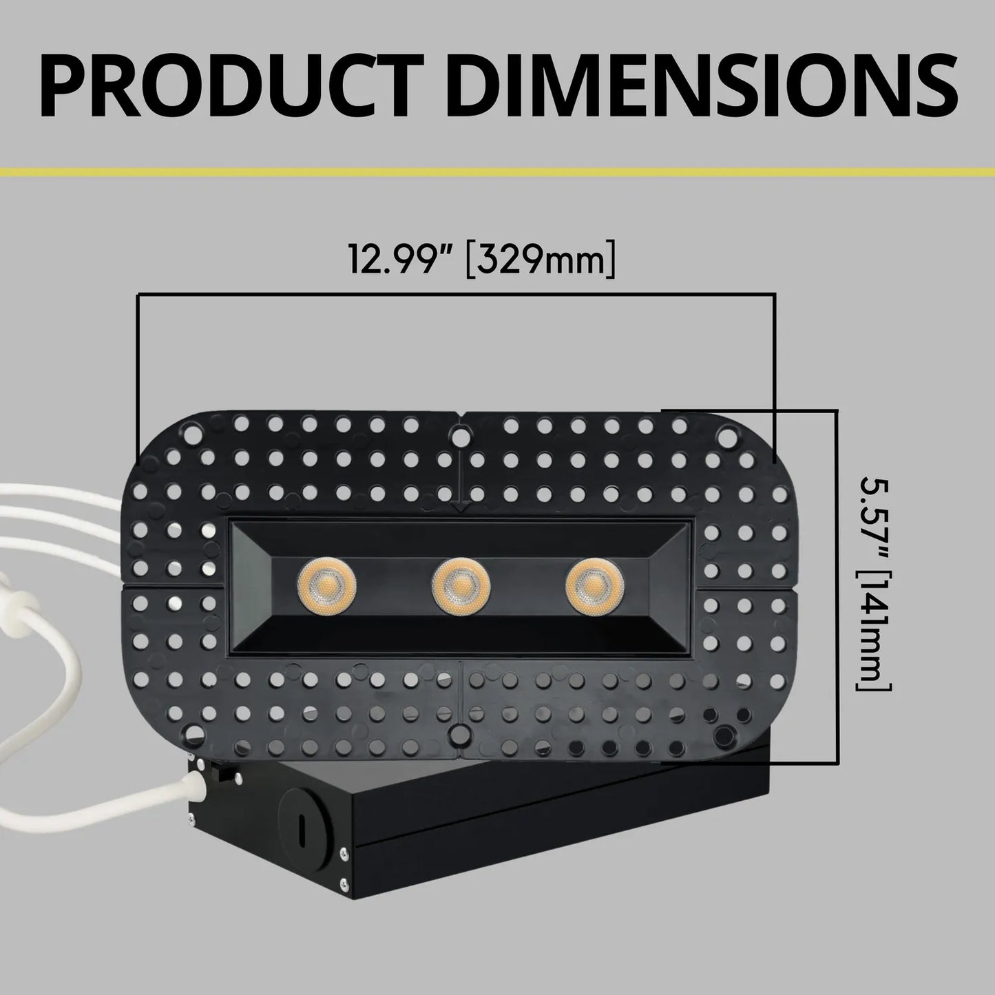 P-7361 1.5 Inch Trimless Ultra-Narrow 3 Head Black HO, 45W, 3300 Lumens, 5CCT Recessed Light