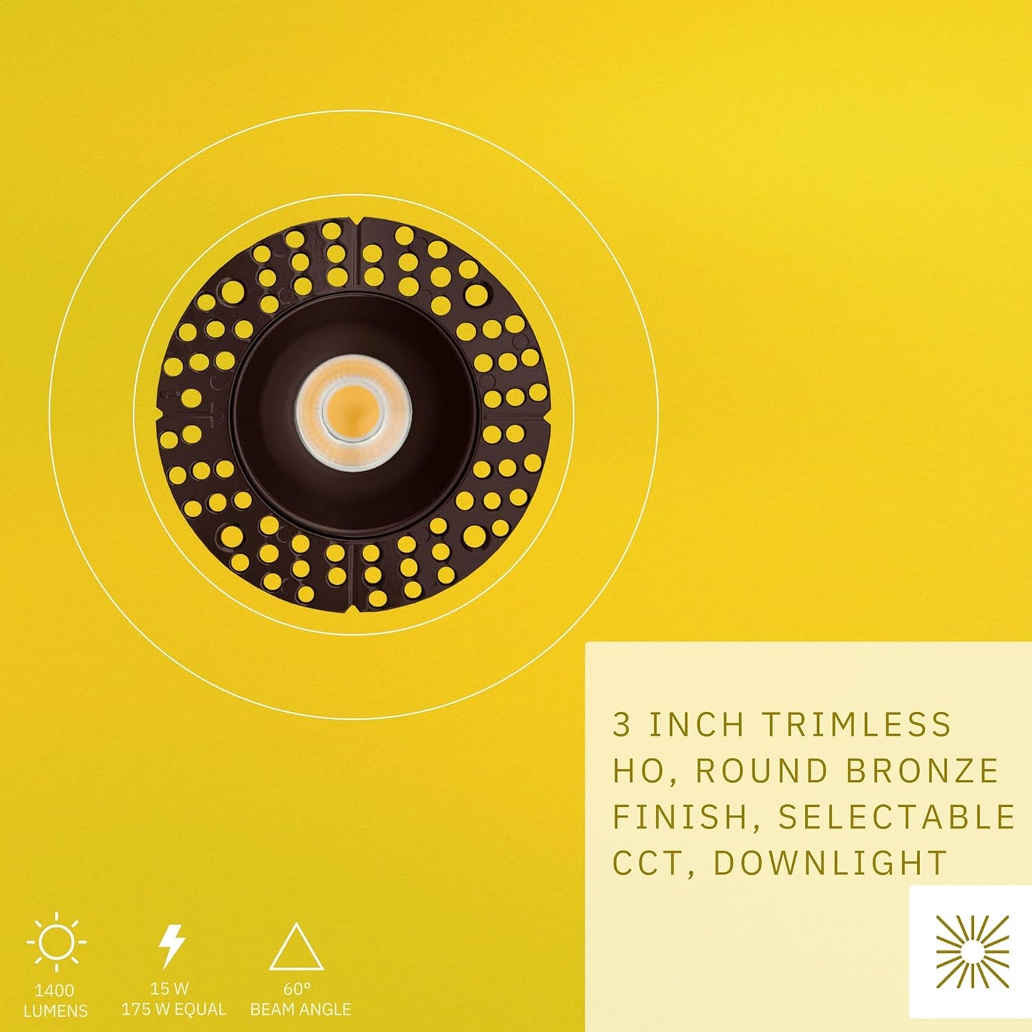 P-6359 3 Inch Trimless Round Bronze 15W 1400 Lumens 5CCT Recessed Light