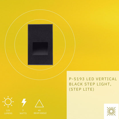 P-5193 Black 3W 125 Lumens Cool White 4100k Vertical Step Lights