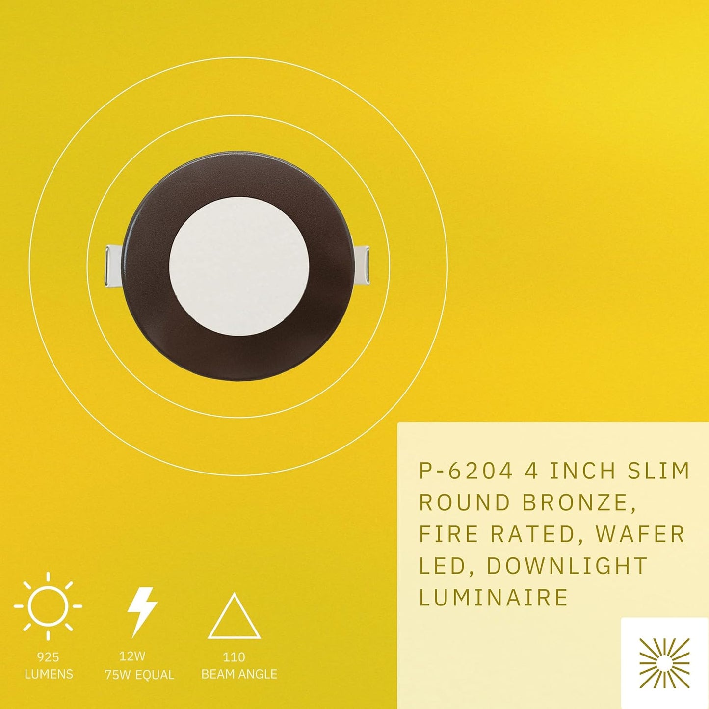 P-6204 4 Inch Round Bronze 12W 925 Lumens 5CCT Slim Light