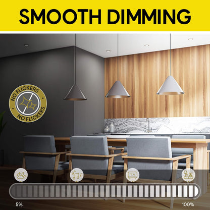P-7450 3.5 inch Trimless 4 Head Round White HO, 72/120W, 6800/10800 Lumens, 5CCT Recessed Light