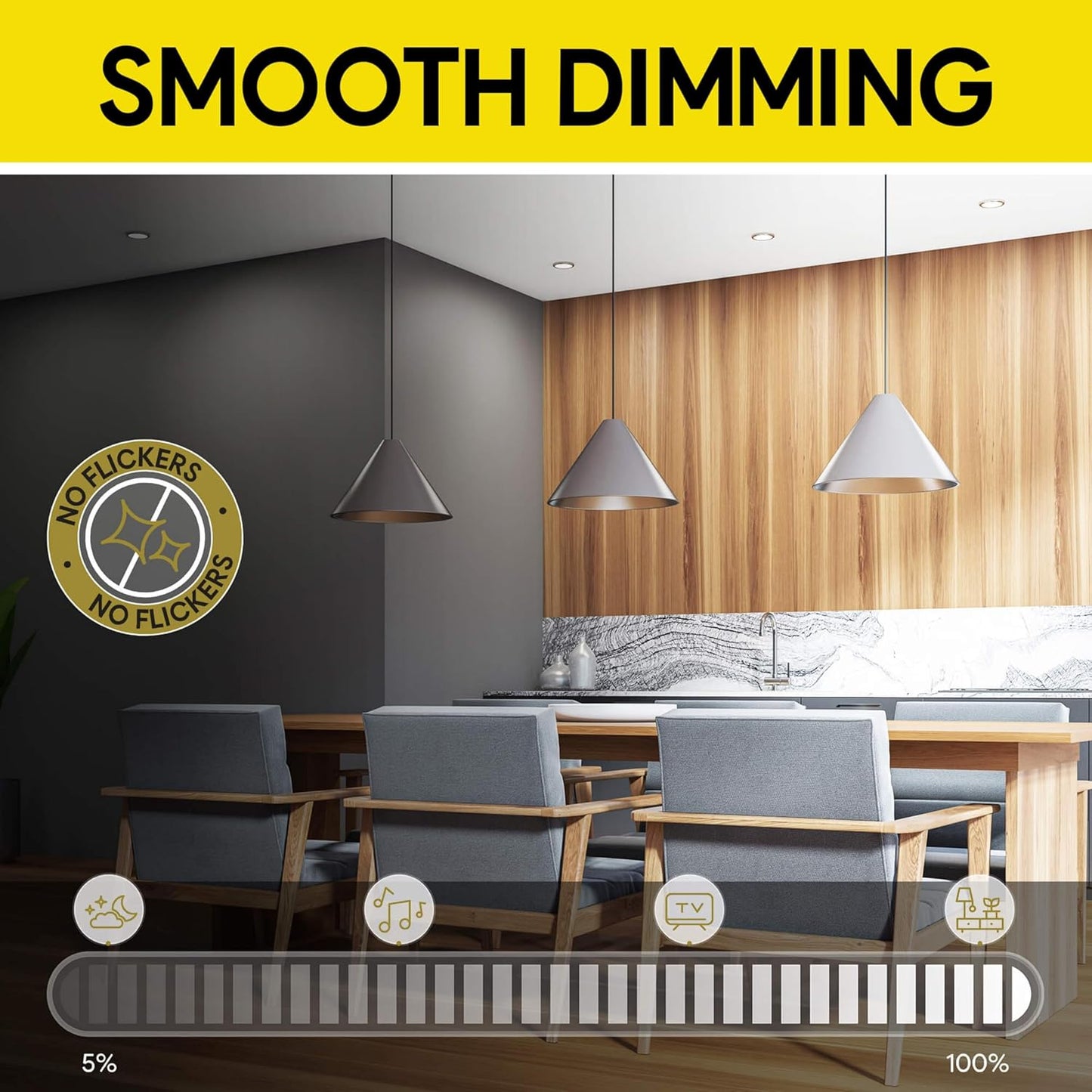 P-7460 4 inch Trimless Single Head Square White, 15/22W, 1600/2400 Lumens, 5CCT Recessed Light