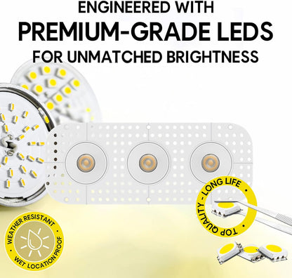 P-7396 2 inch Trimless 3 Head Round White HO, 24/42W, 2250/3600 Lumens, 5CCT Recessed Light