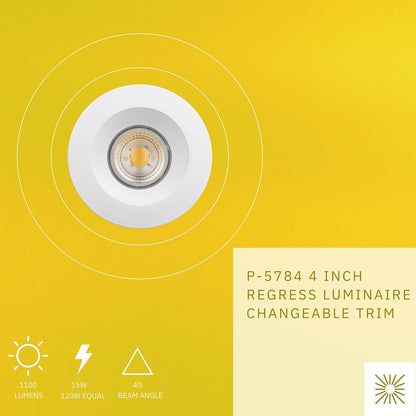 P-5784 4 Inch Round White Baffle 15W 1100 Lumen Neutral White 35k Recessed Light