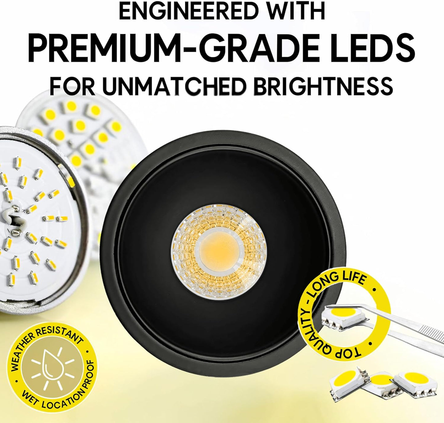 P-7070 2 Inch Millwork Trimless Round Black HO 20-14W, 1700-1200 Lumens 5CCT Recessed Light