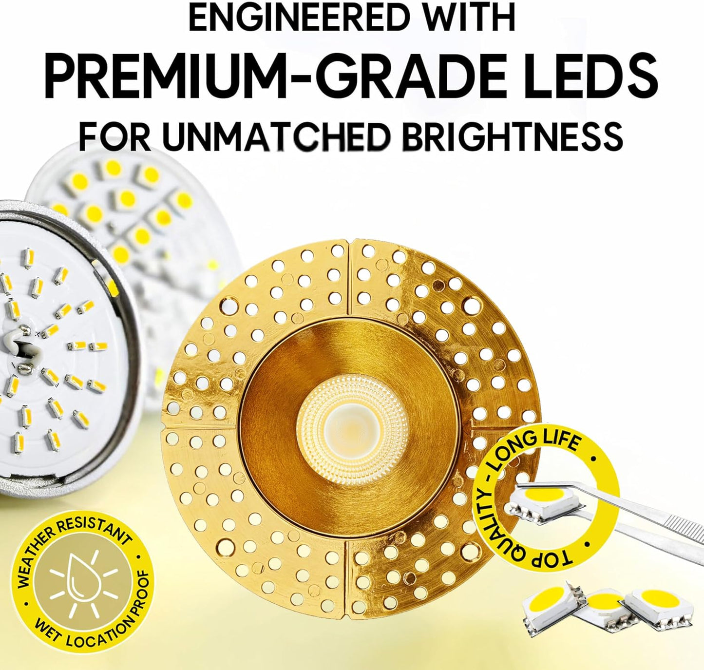 P-7149 3.5 inch Trimless Round Brushed Brass HO 18-30W, 1700-2700 Lumens 5CCT Recessed Light