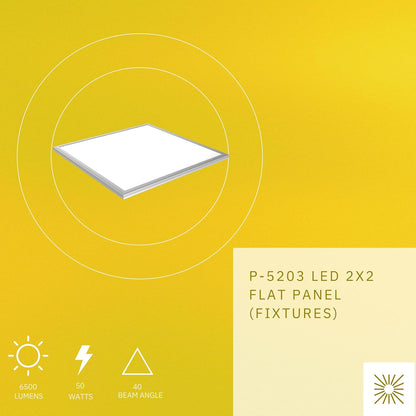P-5203 2x2 White 50W 6500 Lumens Super White 5k Flat Panel Light