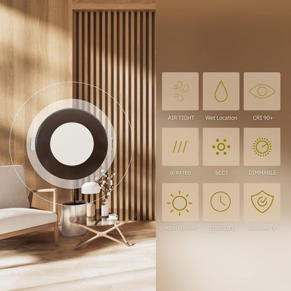 P-6204 4 Inch Round Bronze 12W 925 Lumens 5CCT Slim Light
