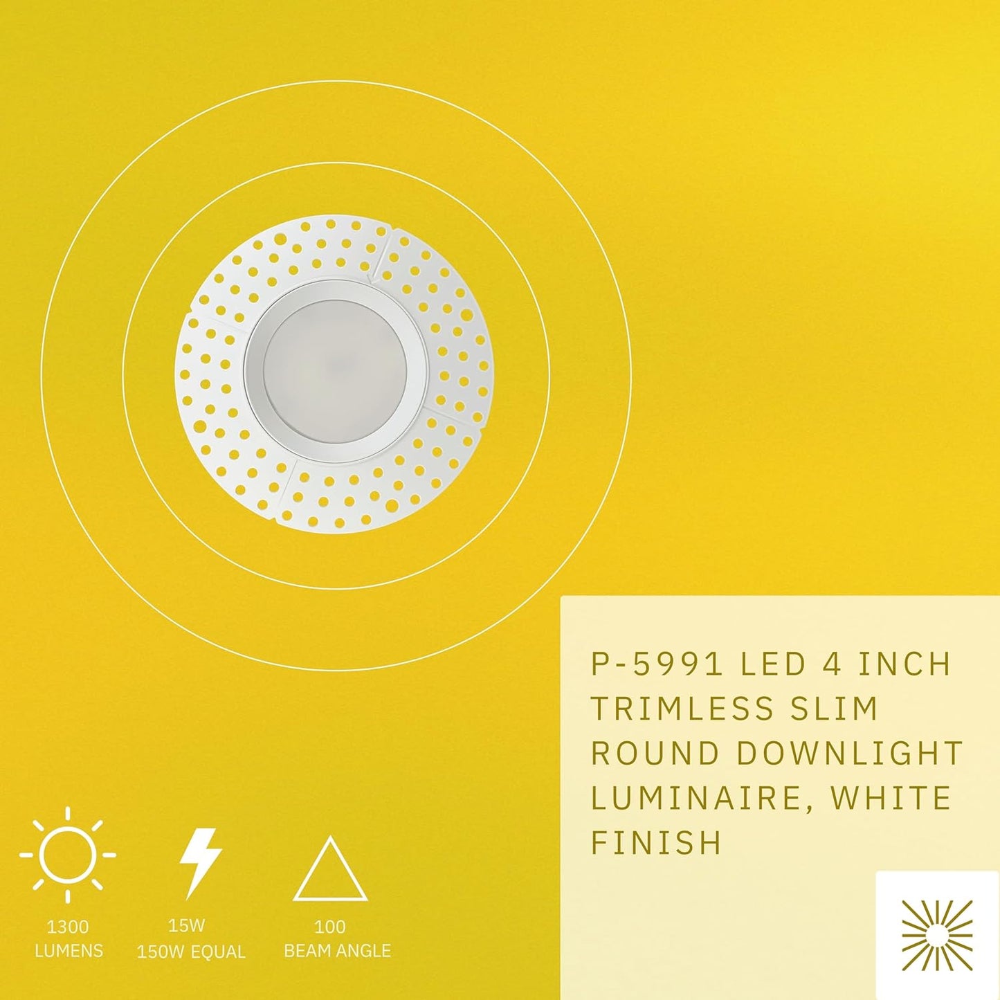 P-5991 4 Inch Trimless Round White 15W 1350 Lumens 5CCT Slim Light