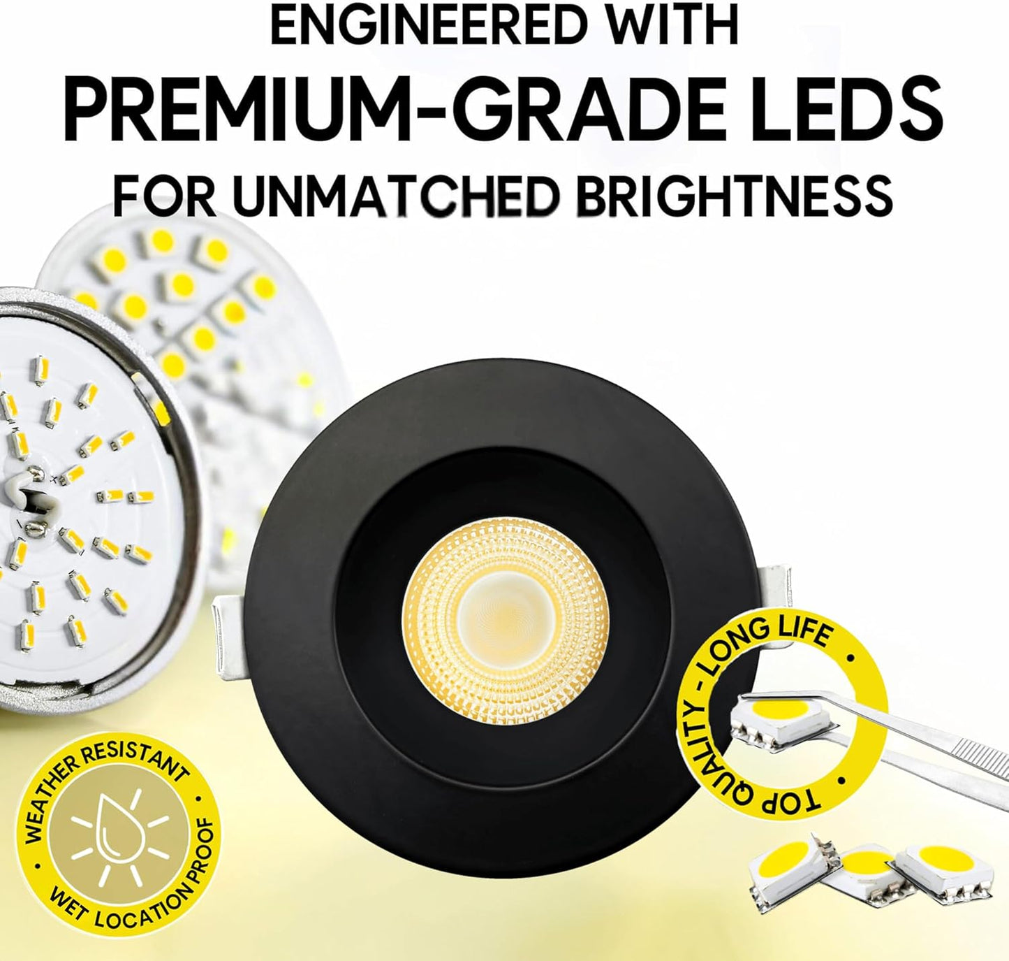 P-7124 3.5 inch Round Black 15-9W, 1400-900 Lumens 5CCT Recessed Light