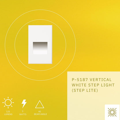 P-5187 White 3W 125 Lumens Cool White 4100k Vertical Step Lights
