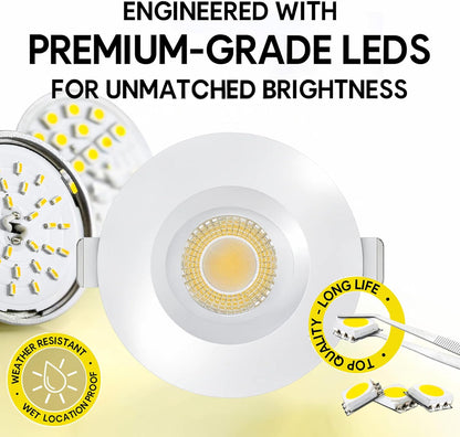 P-7514 3 inch Regress Gimbal Round White HO, 15-20W, 1400-2100 Lumens, 5CCT Recessed Light