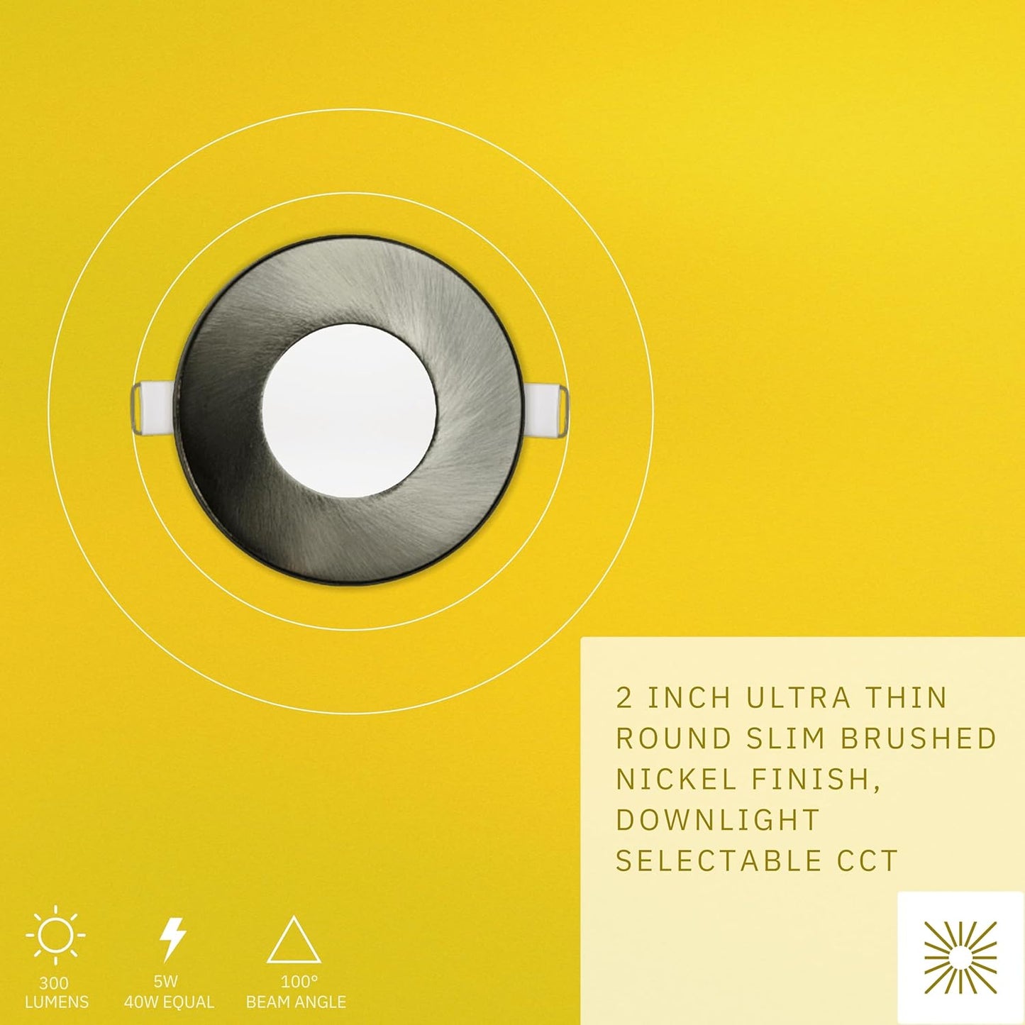 P-6619 2 Inch Slim Ultra-Thin Round, Brushed Nickel 5 Watts, 300 Lumens 5CCT Recessed Light