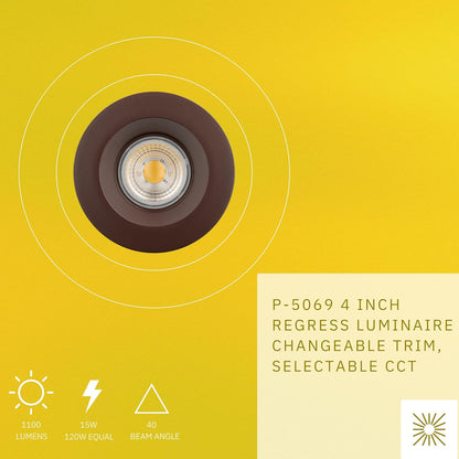 P-5069 4 Inch Round Bronze 15W 1100 Lumens 5CCT Recessed Light
