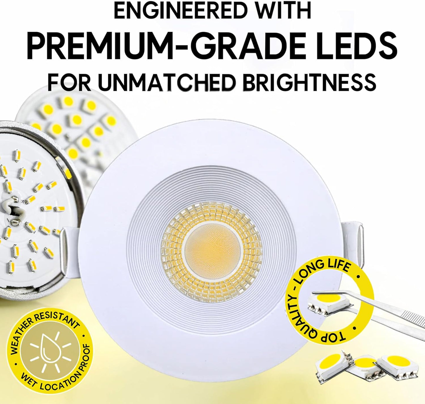 P-7535 3 inch Baffle Round White, 8W, 800 Lumens, 5CCT Recessed Light
