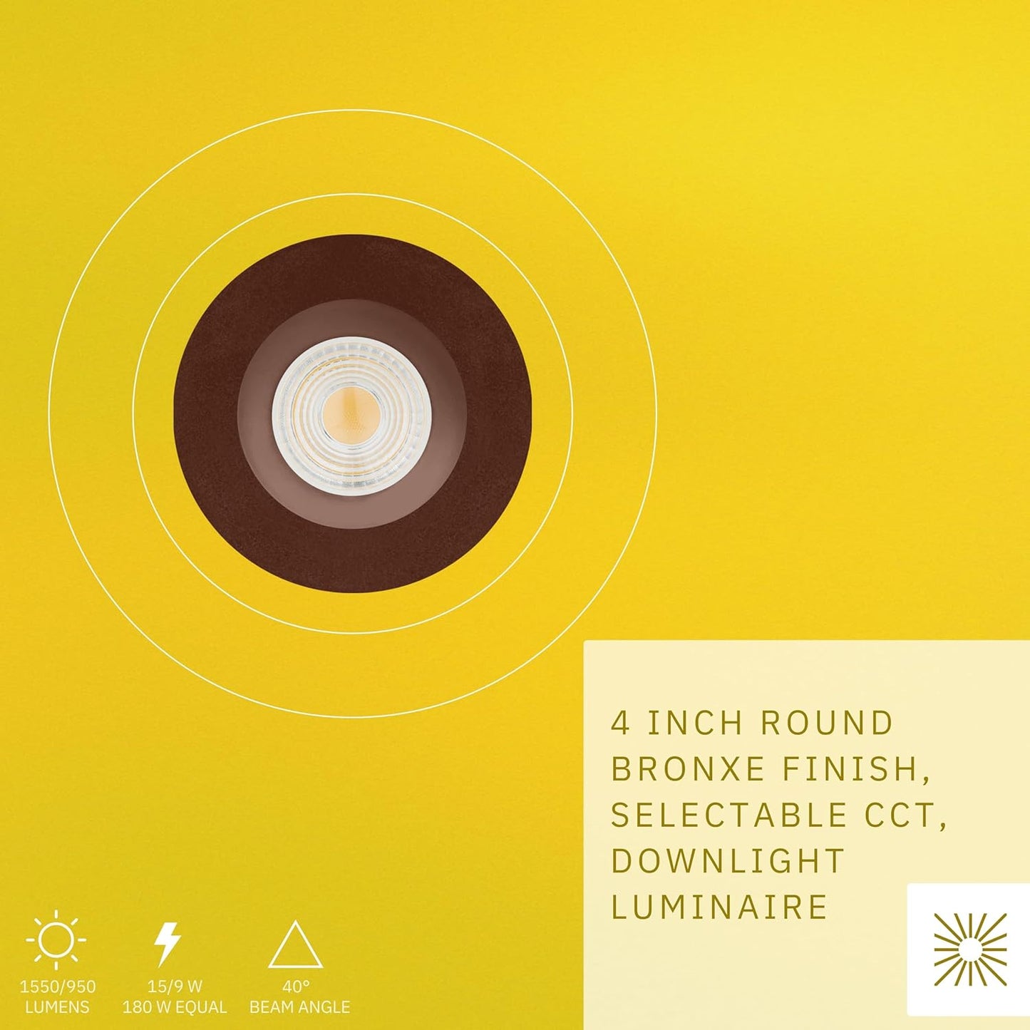 P-6448 4 Inch Round, Bronze Finish 15 Watts, 1550 Lumens 5CCT Recessed Light