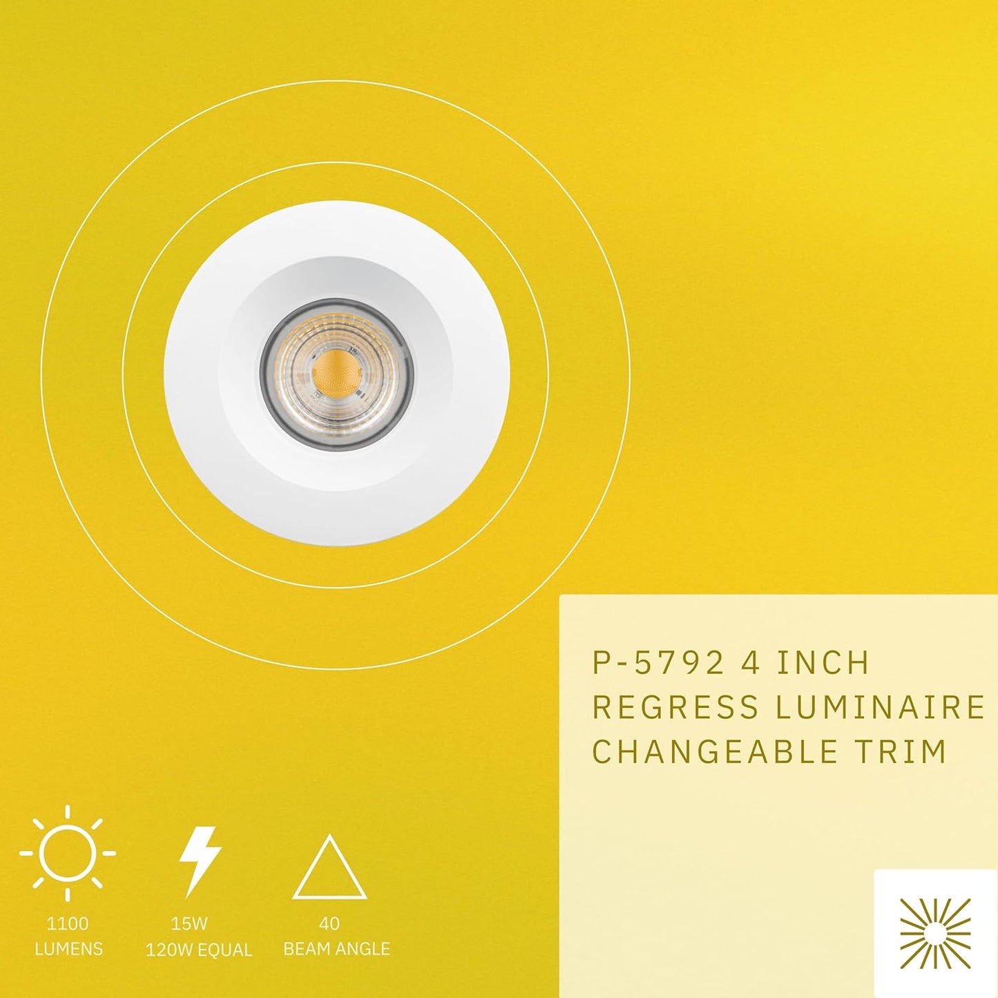 P-5792 4 Inch Round Smooth White 15W 1100 Lumens Cool White 41k Recessed Light