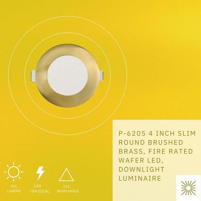 P-6205 4 Inch Round Brushed Brass 12W 925 Lumens 5CCT Slim Light