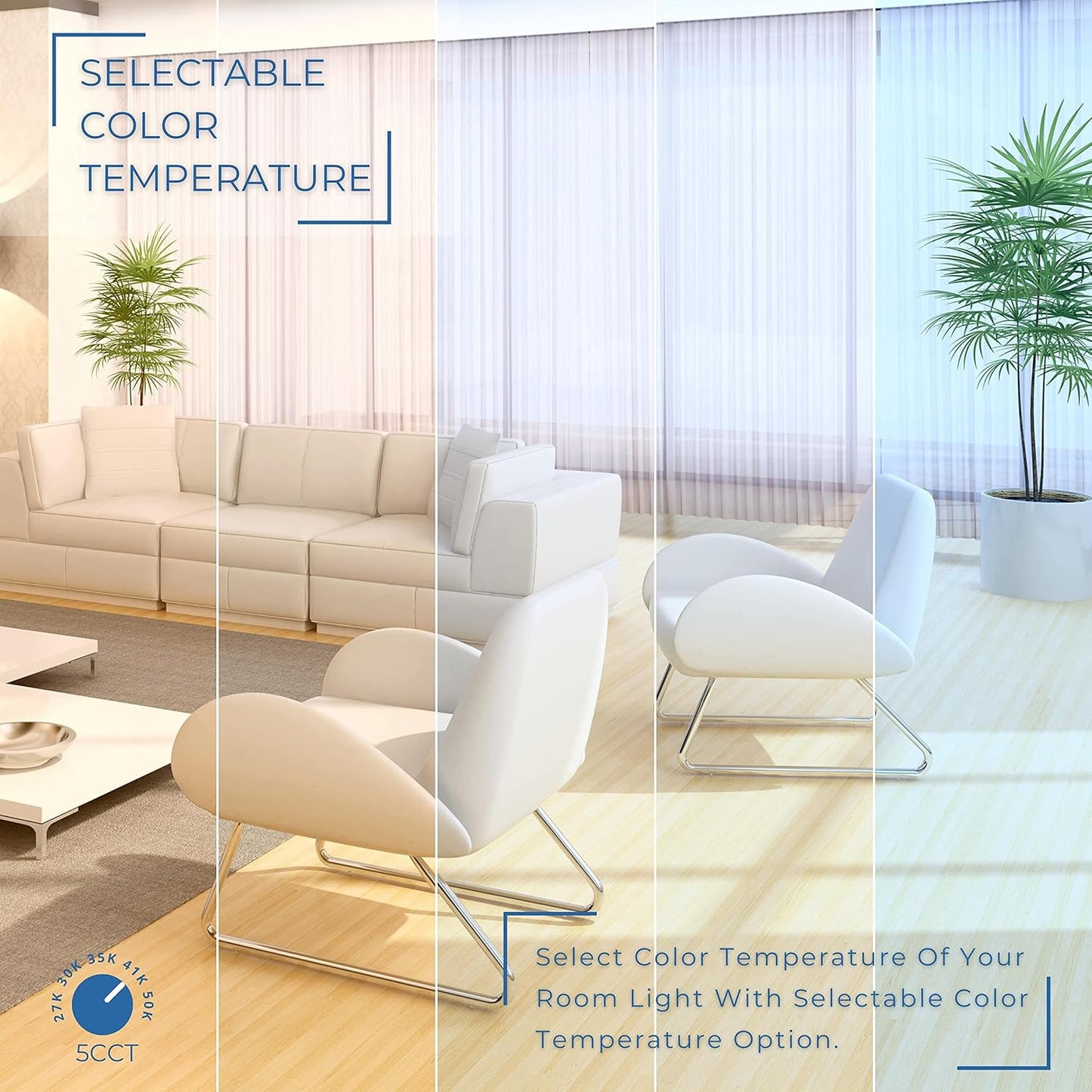 P-6016 3 Inch Brushed Nickel Square 15W 1400 Lumens 5CCT Recessed Light