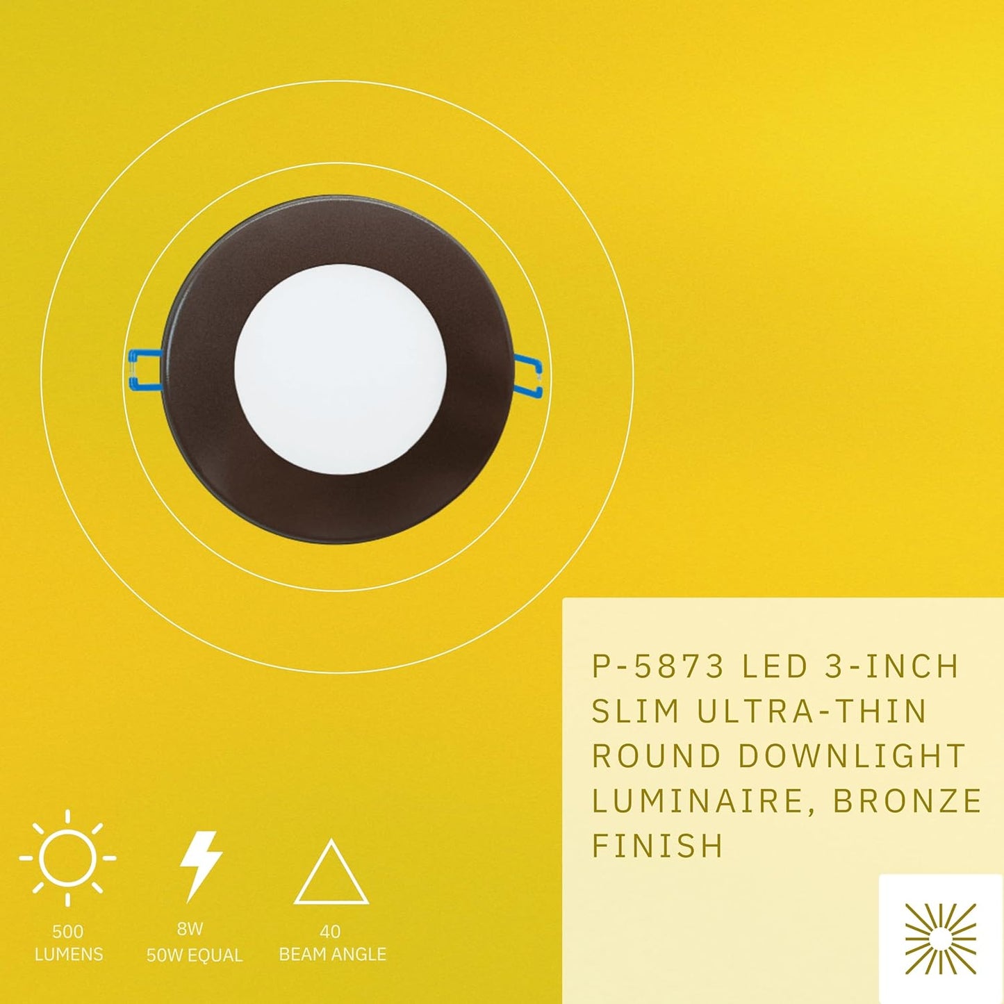 P-5873 3 Inch Round Bronze 8W 500 Lumens 5CCT Slim Ultra-Thin Light