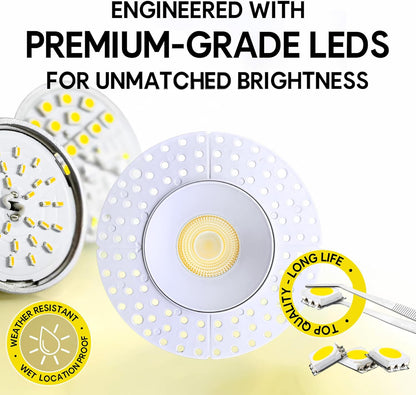 P-7106 3.5 inch Trimless Round White 15-9W, 1400-900 Lumens 5CCT Recessed Light