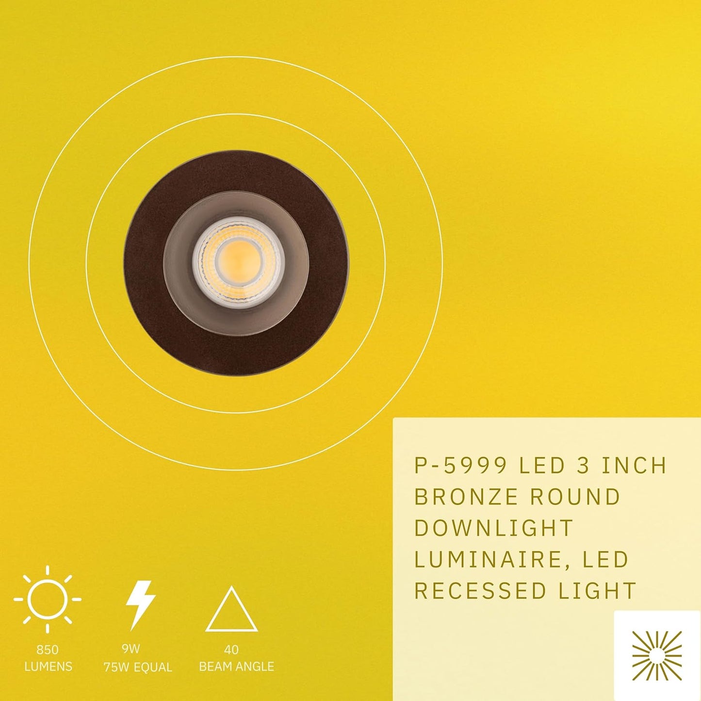 P-5999 3 Inch Bronze Round 9W 850 Lumens 5CCT Recessed Light