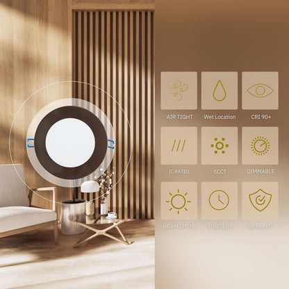 P-5883 5 Inch Round Bronze 14W 1050 Lumens 5CCT Slim Ultra-Thin Light