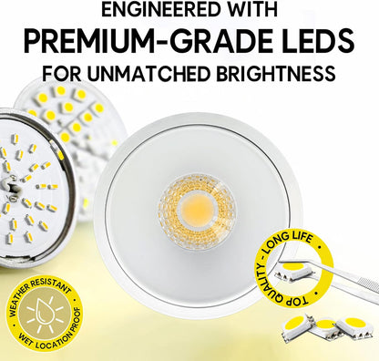 P-7069 2 Inch Millwork Trimless Round White HO 20-14W, 1700-1200 Lumens 5CCT Recessed Light