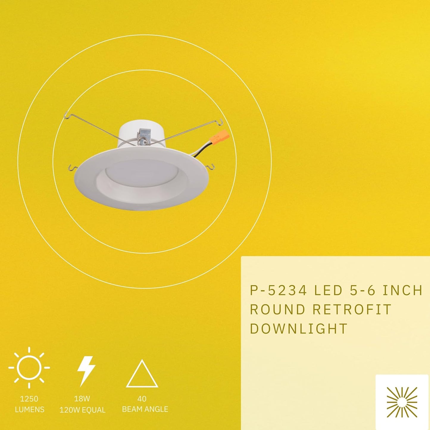 P-5234 5-6 Inch Round White 18W 1250 Lumens Super White 5k Retrofit Light