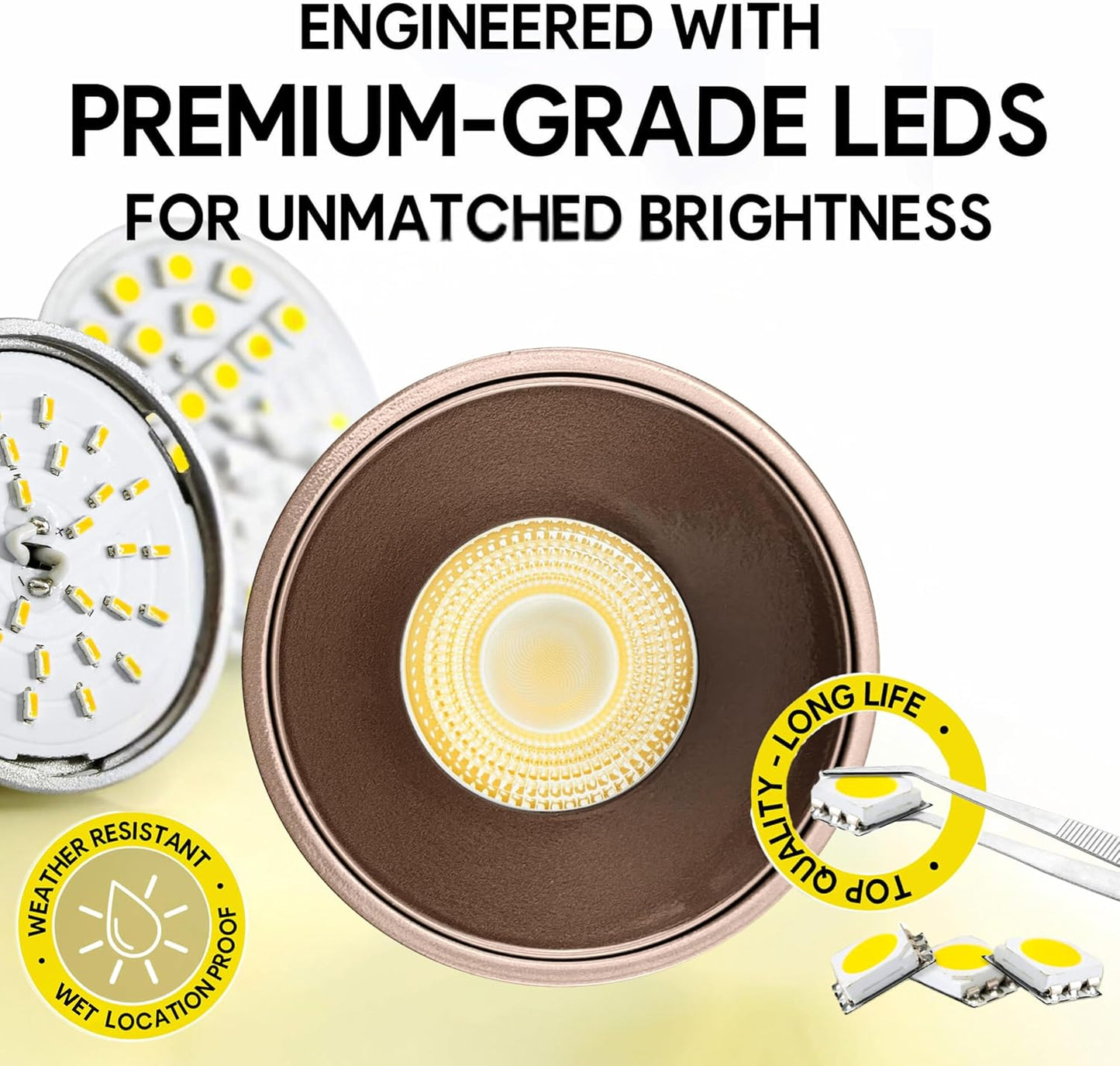 P-7119 3.5 inch Millwork Trimless Round Bronze 15-9W, 1400-900 Lumens 5CCT Recessed Light