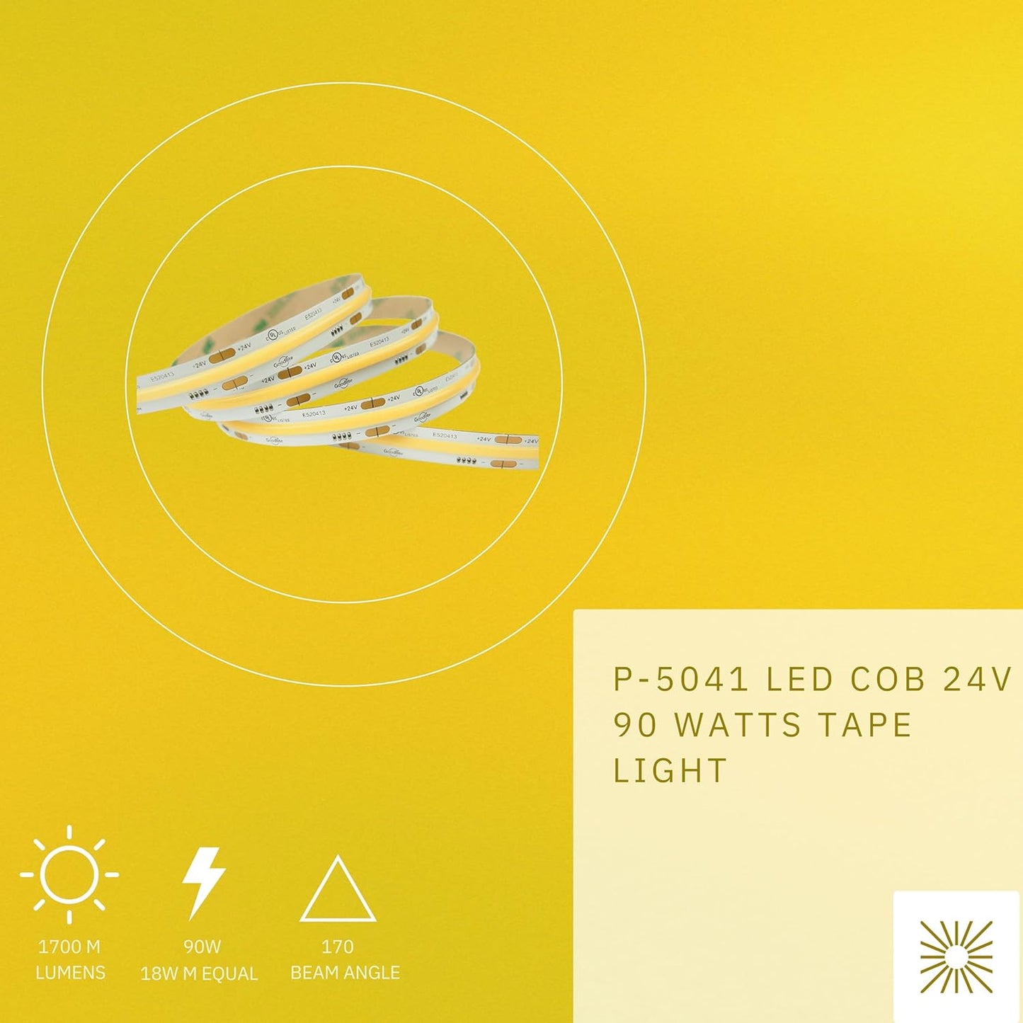P-5041 COB LED 90W 1700M Lumens Neutral White 3500k Tape Light