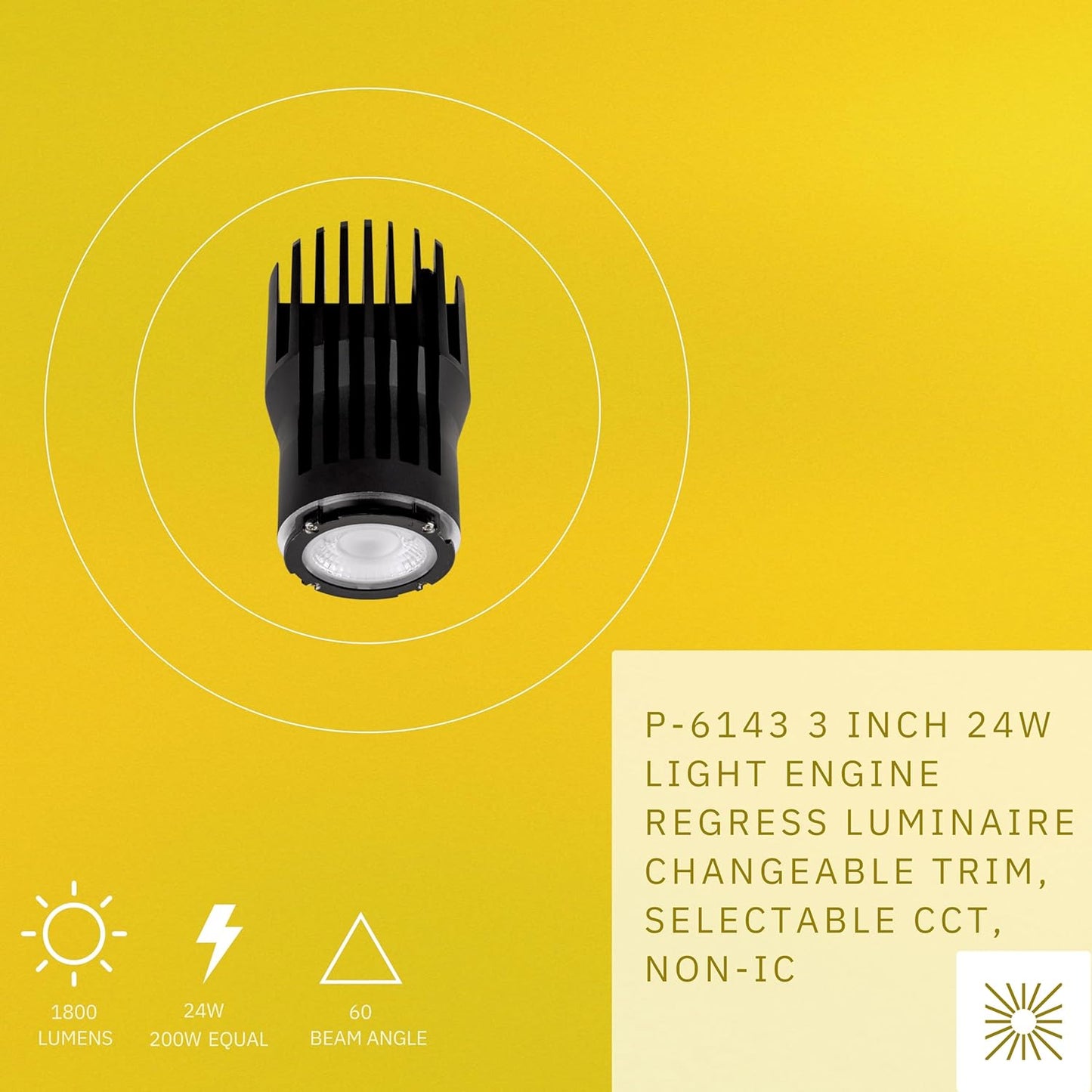 P-6143 3 Inch Engine 24W 1800 Lumens 5CCT Recessed Light