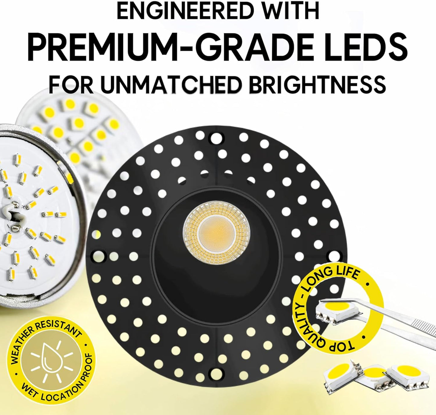 P-7507 3 inch Trimless Round Wall-Wash Black HO, 24W, 2100 Lumens, 5CCT Recessed Light