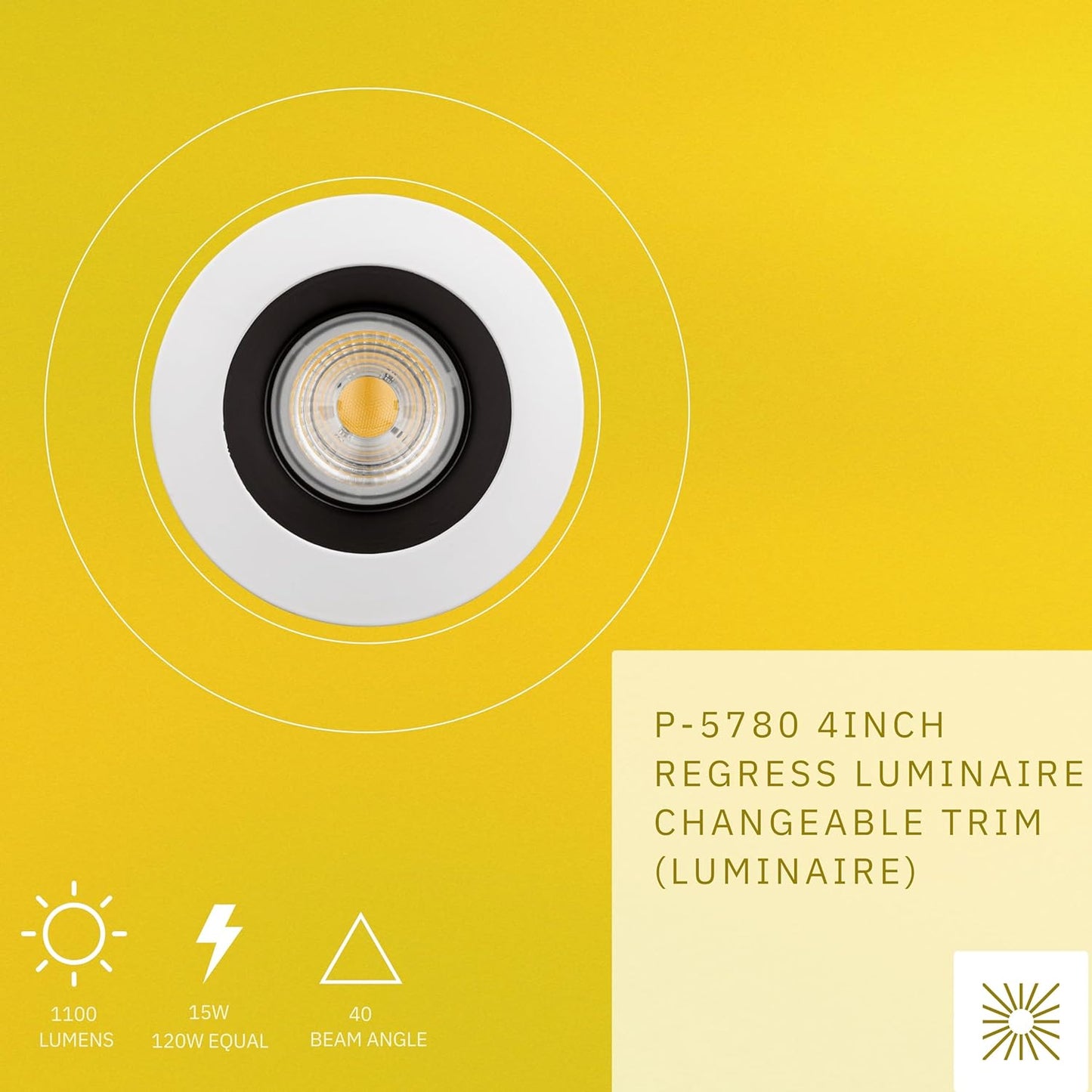 P-5780 4 InchRound 2-Tone Smooth 15W 1100 Lumen Neutral White 35k Recessed Light