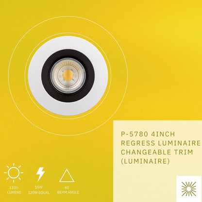 P-5780 4 InchRound 2-Tone Smooth 15W 1100 Lumen Neutral White 35k Recessed Light