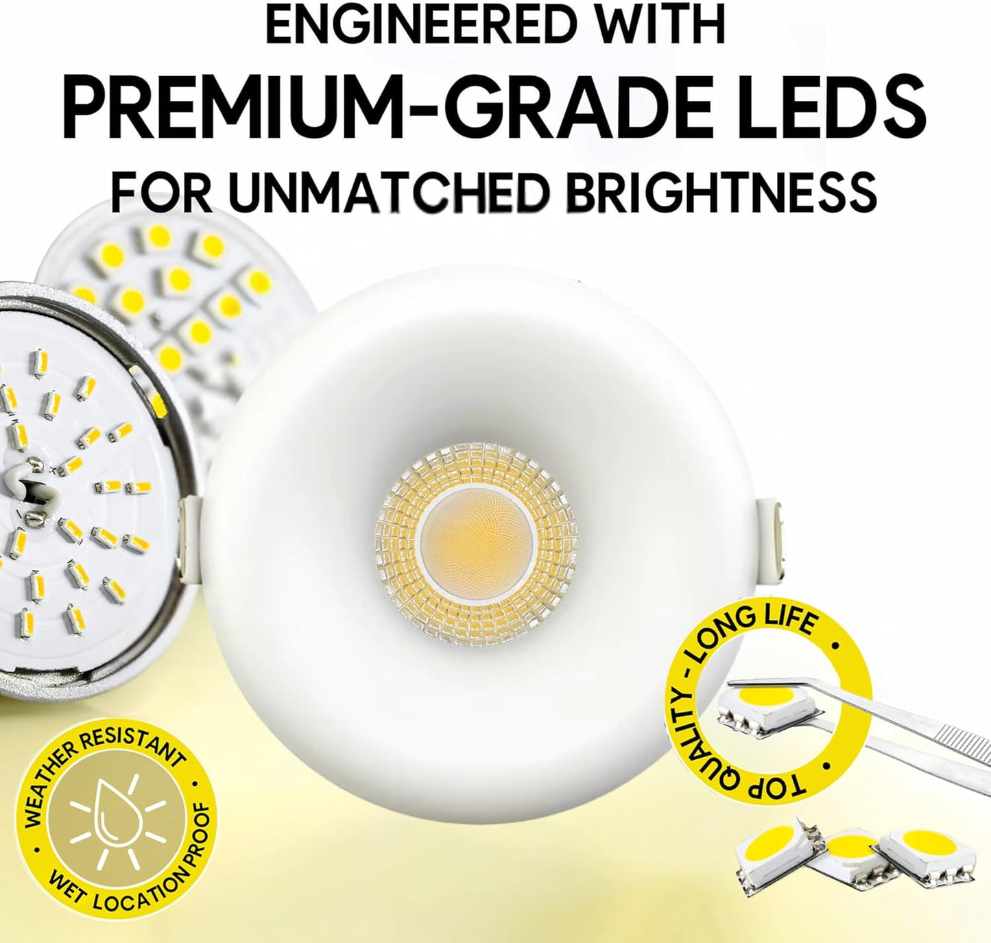 P-7548 3 inch Round Wave White, 8W, 800 Lumens, 5CCT Recessed Light