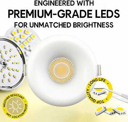 P-7548 3 inch Round Wave White, 8W, 800 Lumens, 5CCT Recessed Light