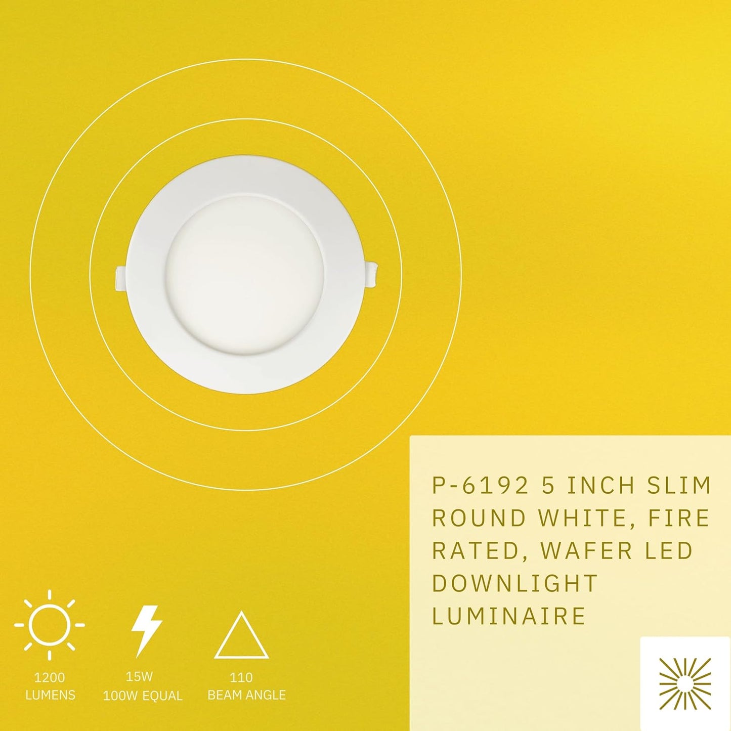 P-6192 5 Inch Round White 15W 1200 Lumens 5CCT Slim Light