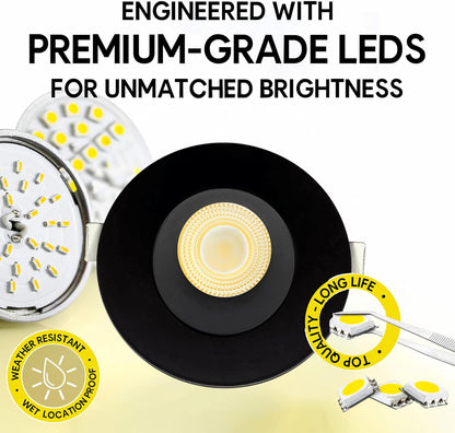 P-7137 3.5 inch Round Wall-Wash Black 15-9W, 1400-900 Lumens 5CCT Recessed Light