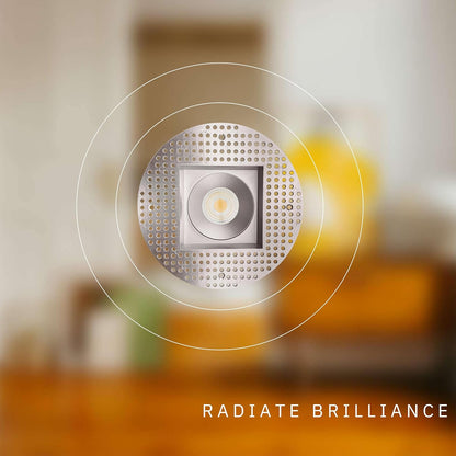 P-6442 4 Inch Trimless Square, Nickel Finish 15/22W,1600/2400 Lumens 5CCT Recessed Light
