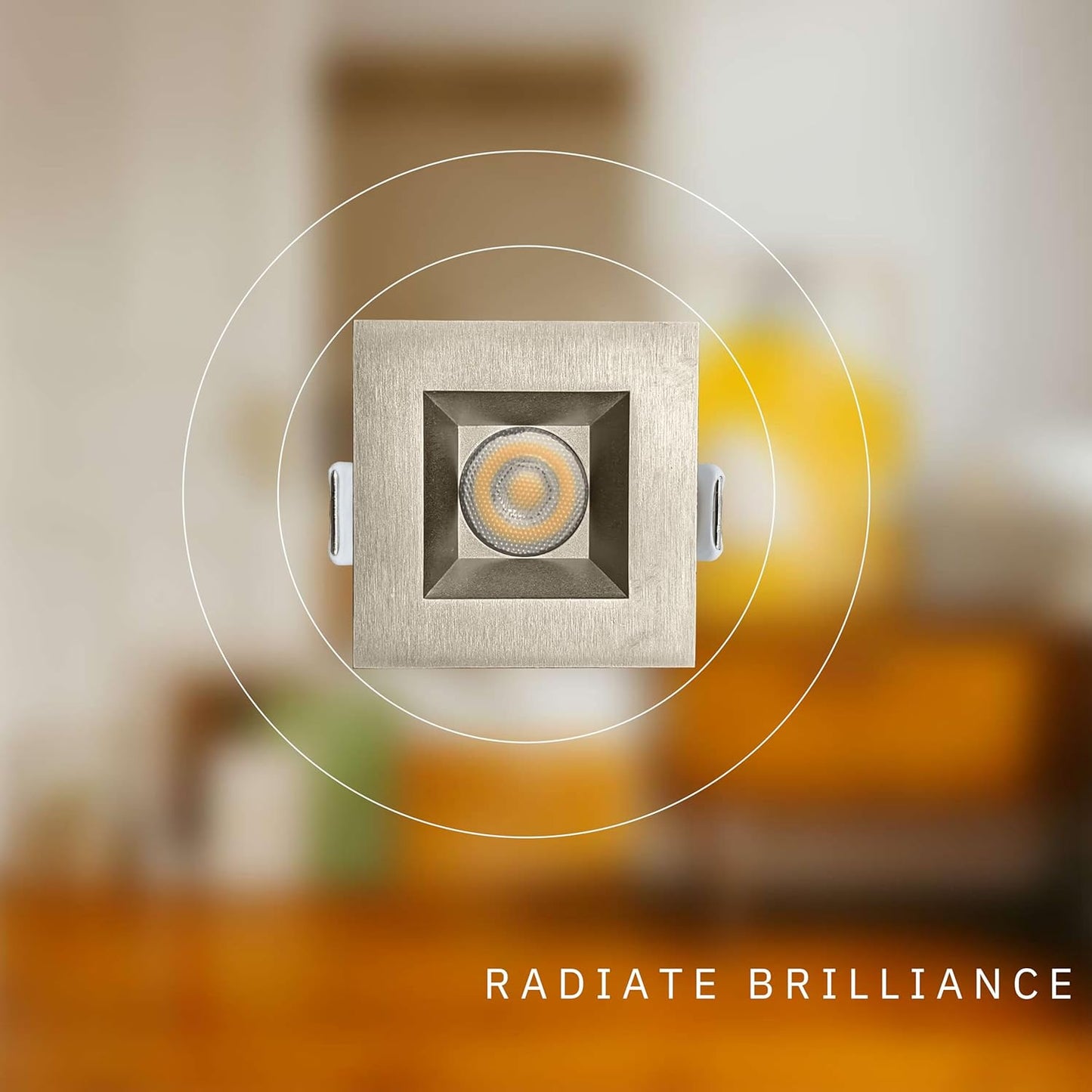 P-6525 1 Inch Square Brushed Nickel Smooth High-Output, 15 Watts, 1100 Lumens 5CCT Recessed Light