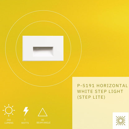P-5191 White 5W 250 Lumens Super White 5000k Horizontal Step Lights