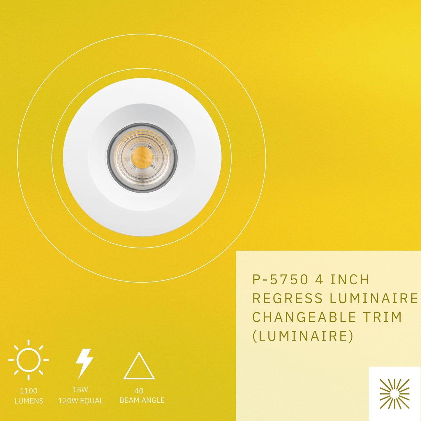 P-5750 4 Inch Round White Smooth 15W 1100 Lumens Soft White 27k Recessed Light