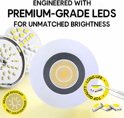 P-6972 4 inch Retrofit Round Downlight Luminaire, Two-Tone Finish, 10W=100W, 1000 Lumens, 5CCT