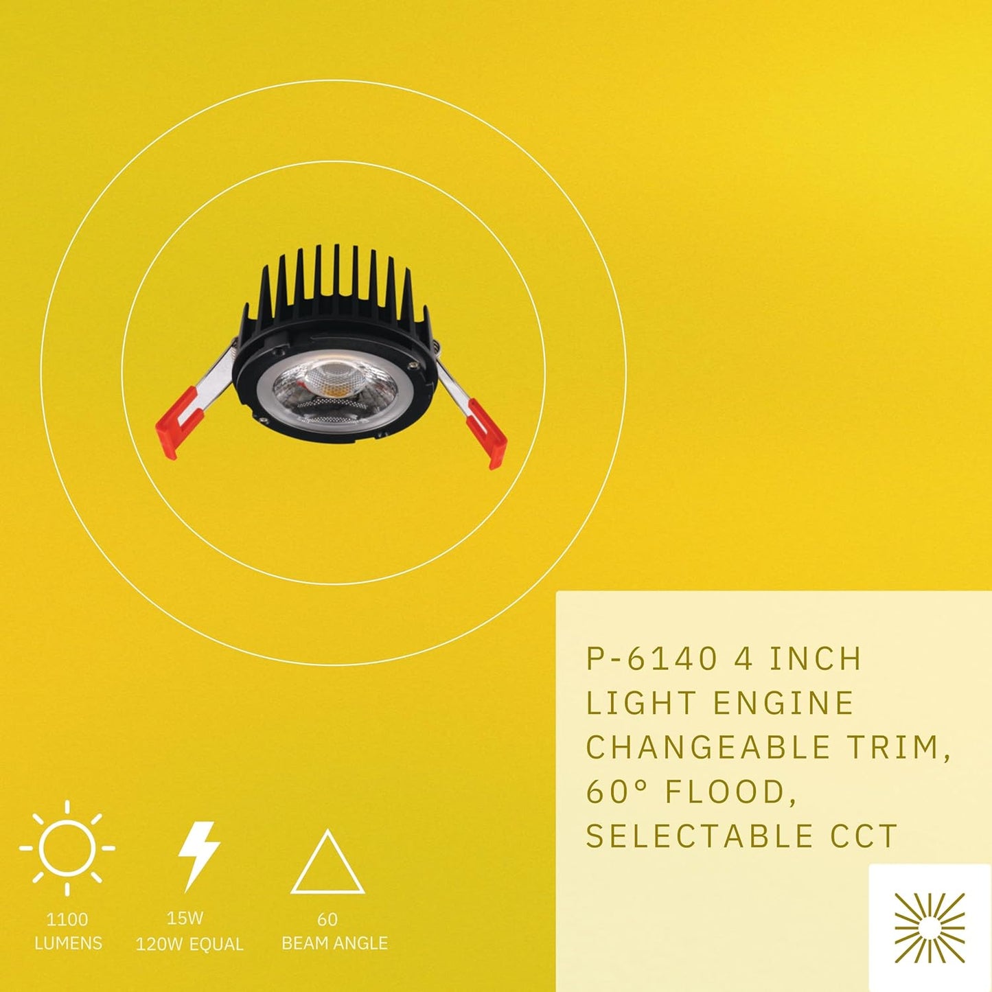 P-6140 4 Inch Engine 15W 1100 Lumens 5CCT Recessed Light