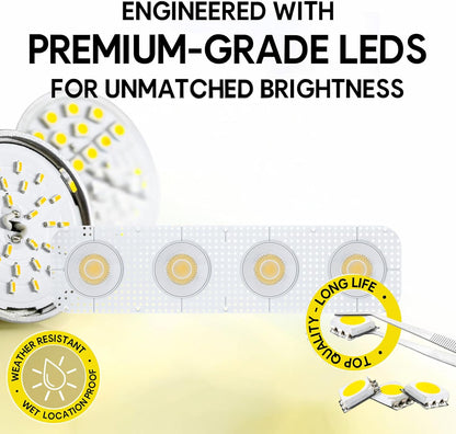 P-7458 4 inch Trimless 4 Head Round White, 60/88W, 6400/9600 Lumens, 5CCT Recessed Light