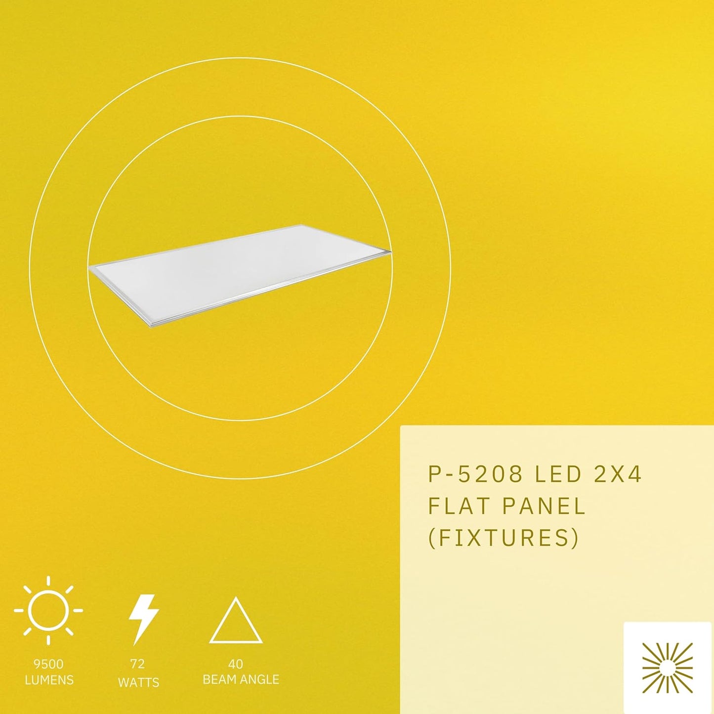 P-5208 2X4 White 72W 9500 Lumens Super White 5k Flat Panel Light